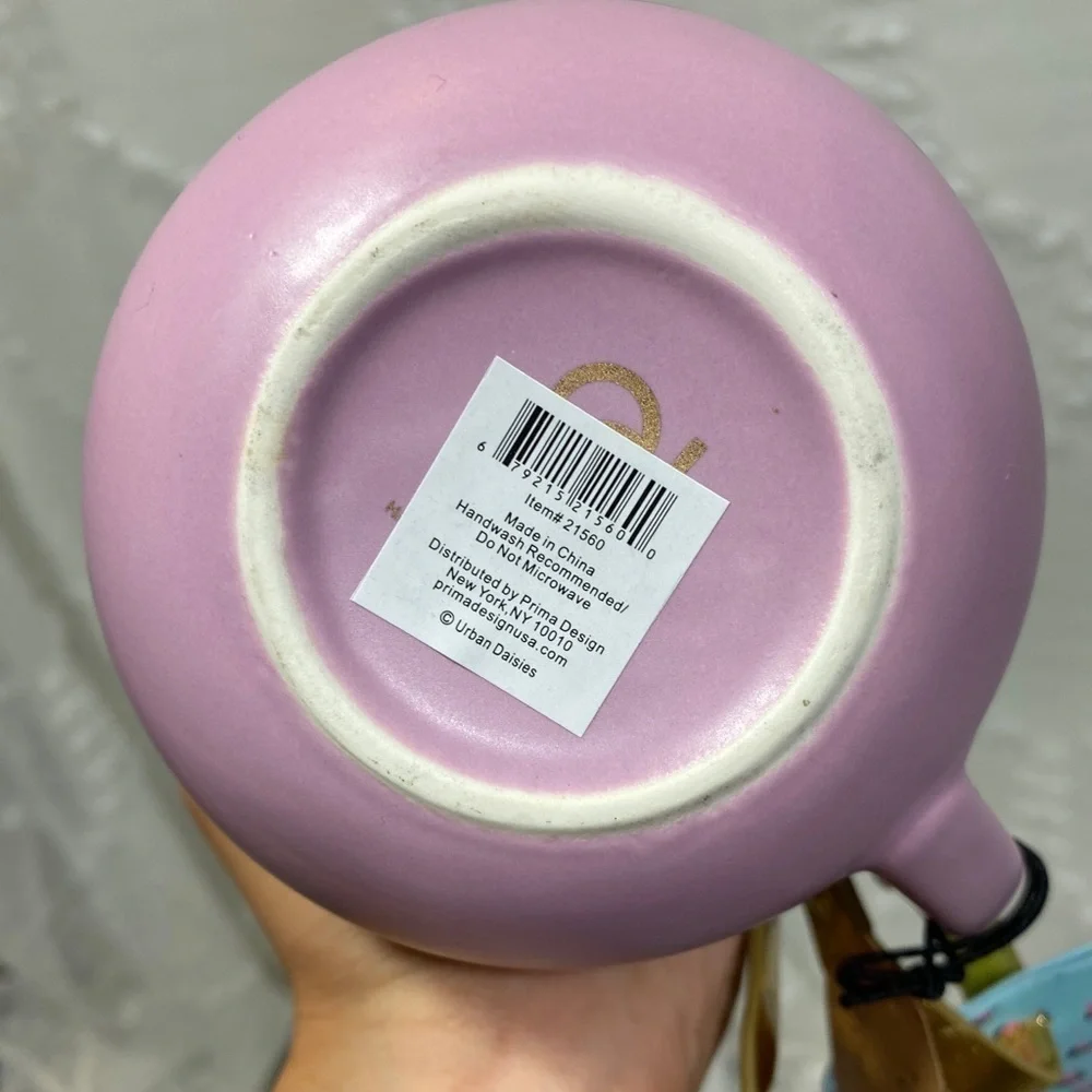 NWOT Exotic purple Jaguar mug with luggage tag by Urban Daisie